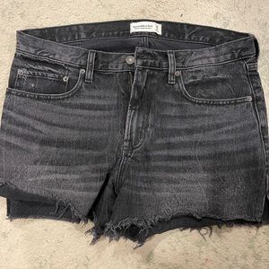 Abercrombie mid rise black jean shorts